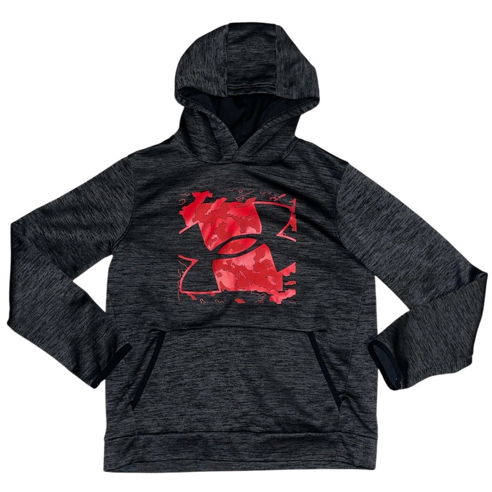 Under Armour Charcoal Hoodie with Red Graphic